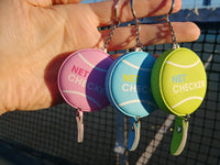 Net Checker retractable tennis net height measuring tape and keyring